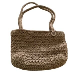 The SAK Small Tan Crocheted Handbag